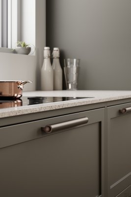 Lucente 1088 länglicher Möbelgriff, Aluminium, mattbraun