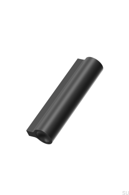 Lucente 64 länglicher Möbelgriff, Aluminium, matt schwarz