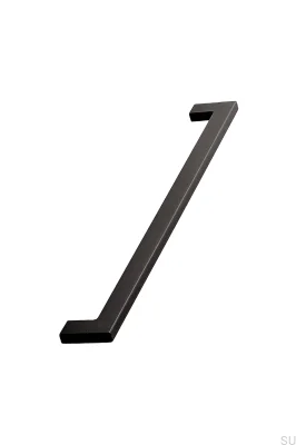 Flacher, länglicher Möbelgriff 256, Metall, schwarz