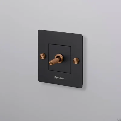 Einzelschalter mit Cross 1G-Logo, Schwarz mit warmem Sonnenuntergangs-Finish, Europäischer Standard