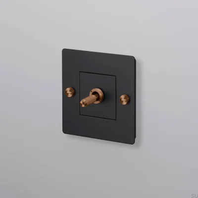 Einzelschalter ohne Logo Cross 1G Schwarz mit warmem Sonnenuntergangs-Finish Europäischer Standard