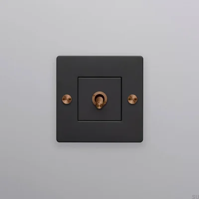 Einzelschalter ohne Logo Cross 1G Schwarz mit warmem Sonnenuntergangs-Finish Europäischer Standard