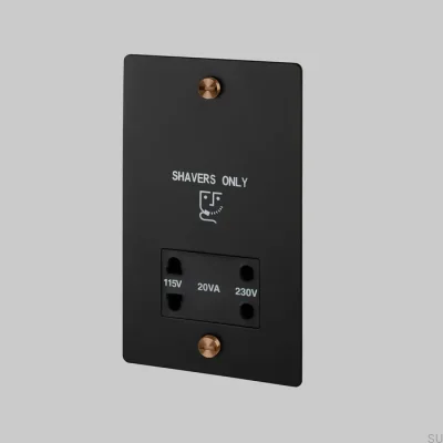 Rasiersteckdose 115 V/230 V, Stahl, Schwarz, Farbe Warm Sunset, Britischer Standard