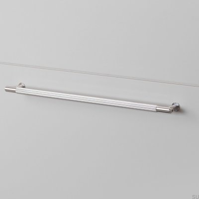 Linearer, länglicher Möbelgriff aus 325er Stahl, silberfarben