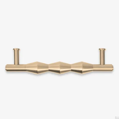 Vilde 160 länglicher Möbelgriff, gebürstetes Messing, unlackiert