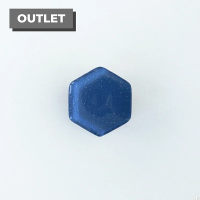 Hexagon Möbelknopf Glas Marineblau