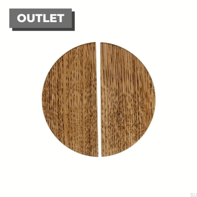 Möbelgriff Basic Halbrund 40 Holz Eiche - Dunkelöl Set 2-tlg.