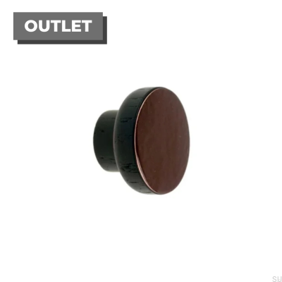 Möbelknopf Simple Black 40 Holz Emailliert Dunkelbraun