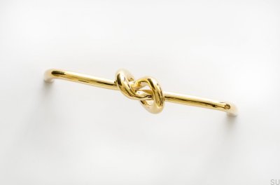 Knot 128 länglicher Möbelgriff, poliertes Messing