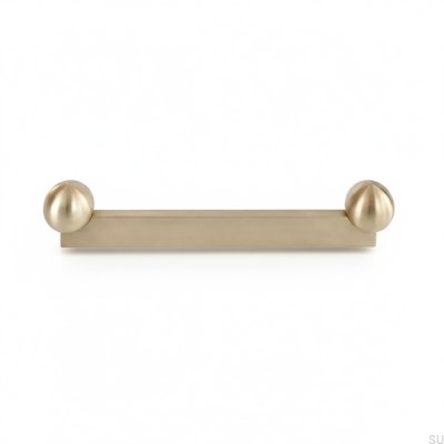 Duo 205 länglicher Möbelgriff Messing unlackiert