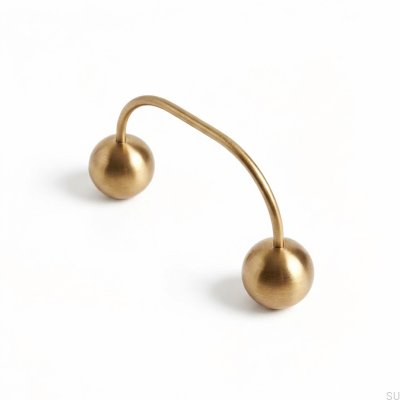 Marbelo 10 96 länglicher Möbelgriff, gebürstetes Messing, unlackiert
