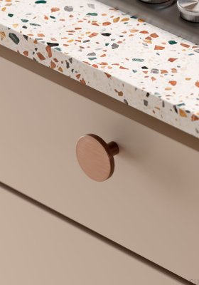 Como 26 Metall-Möbelknopf, gebürstetes Braun