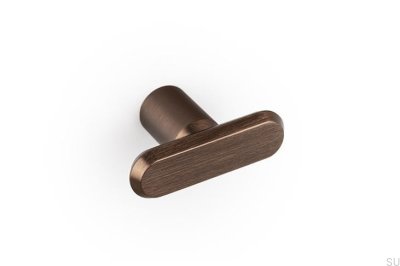 T-Bar Fase 52 Möbelknopf aus Aluminium, gebürstet braun