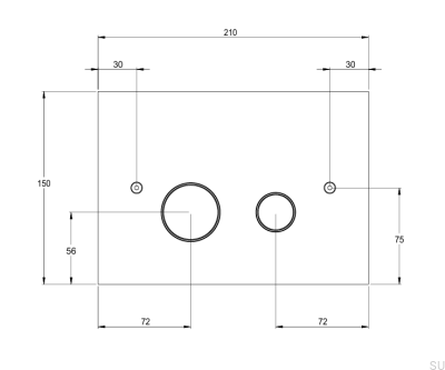 TA Omega Spülknopf, Messing, gebürstetes Nickel