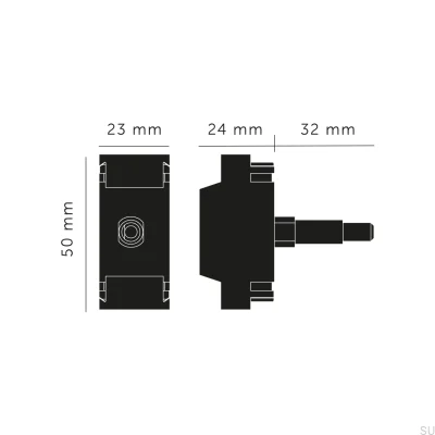 Momentanschaltermodul mit dem Aussehen eines Dummy-Einzugsdimmers nach europäischem Standard