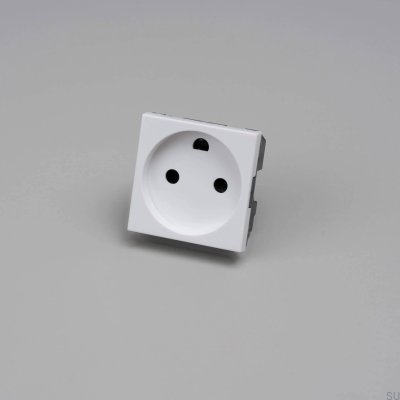 Einzelne modulare Steckdose Typ K, dänische Ausführung, 45 mm, weiß, europäischer Standard