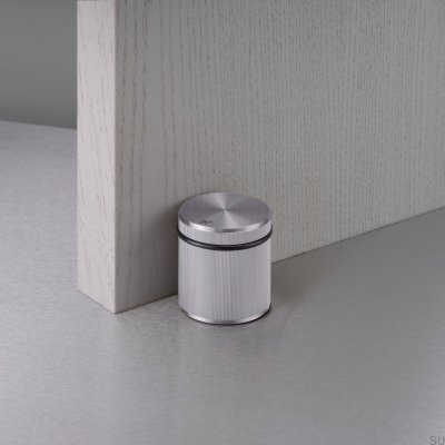 Freistehender linearer Türstopper aus Stahl, silber