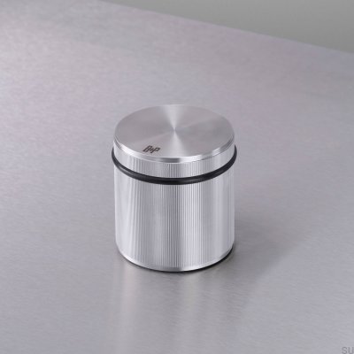 Freistehender linearer Türstopper aus Stahl, silber