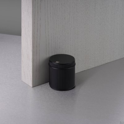 Freistehender, linearer Türstopper aus Stahl, Schweißerfarbe, schwarz