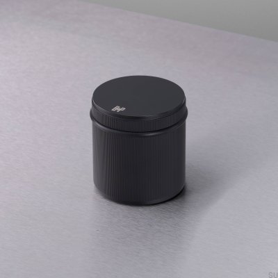 Freistehender, linearer Türstopper aus Stahl, Schweißerfarbe, schwarz
