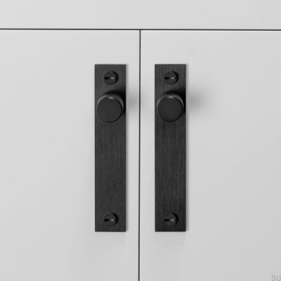 Möbelknopf mit Unterlegscheibe, Kreuzplatte 20, Stahl, Schwarz (2er-Set)