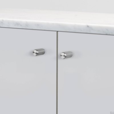 Linear 12 Stahl Silber Möbelknopf (2er-Set)