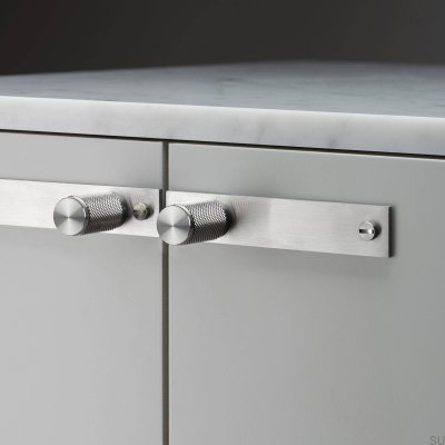 Möbelknopf mit Unterlegscheibe, Kreuzplatte 20, Stahl, Silber (2er-Set)