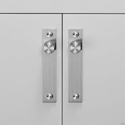 Möbelknopf mit Unterlegscheibe, Kreuzplatte 20, Stahl, Silber (2er-Set)