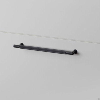 Linearer, länglicher Möbelgriff aus schwarzem Stahl 225