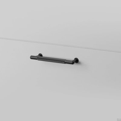 Linearer, länglicher Möbelgriff aus Stahl 125, schwarz