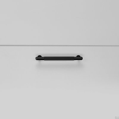Linearer, länglicher Möbelgriff aus Stahl 125, schwarz