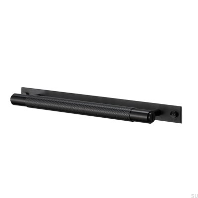 Langer Möbelgriff mit Kreuzplatte, Stahl 325, schwarz