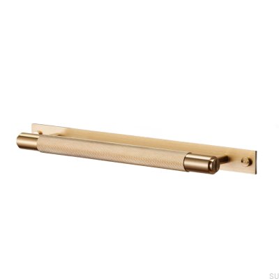 Langer Möbelgriff mit Kreuzplatte aus Messing 325