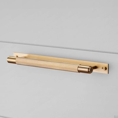 Langer Möbelgriff mit Kreuzplatte aus Messing 325