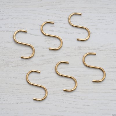 S-Haken für Regalaufhänger aus Messing (6er-Set)