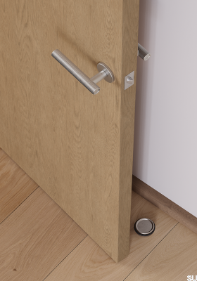 Boto Türstopper für Boden, Aluminium, poliertes Nickel