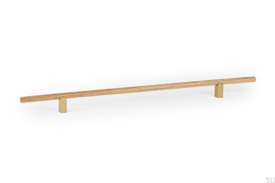Kumo Wood 320 Eichenholz mit länglichem Möbelgriff aus gebürstetem Messing