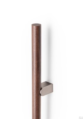 Kumo Wood 320 Möbelgriff aus Walnussholz mit gebürstetem silbernen Aluminium