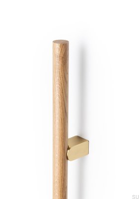 Kumo Wood 320 Eichenholz mit gebürstetem Gold, länglicher Möbelgriff