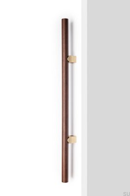 Kumo Wood Big One 448 Holzgriff aus Walnussholz mit gebürstetem Messing, einseitig, länglich