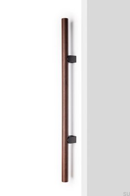Kumo Wood Big One 1056 Holz-Walnuss mit schwarzem Titan-Aluminium, doppelseitiger länglicher Möbelgriff