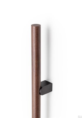 Kumo Wood Big 640 Doppelseitiger Möbelgriff aus Walnussholz mit schwarzer Titan-Aluminium-Beschichtung