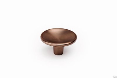 Möbelknopf Disc 38, Metall, Braun, Gebürstet