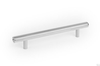 Boto 160 länglicher Möbelgriff, Aluminium, vernickelt, poliert