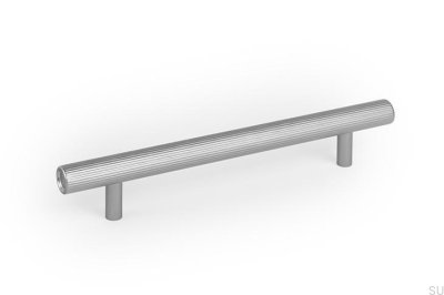 Boto 160 länglicher Möbelgriff, gebürstetes silbernes Aluminium