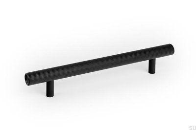 Boto 160 länglicher Möbelgriff, gebürstetes schwarzes Aluminium