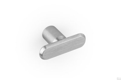 T-Bar Fase 52 Möbelknopf aus Aluminium, gebürstetes Silber