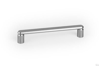 Fase 160 länglicher Möbelgriff, gebürstetes silbernes Aluminium