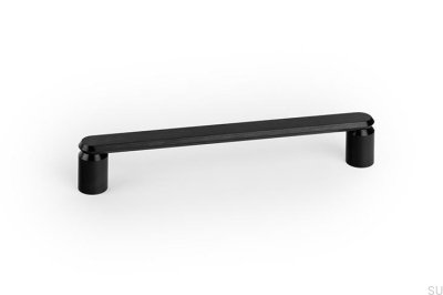 Fase 160 länglicher Möbelgriff, gebürstetes schwarzes Aluminium