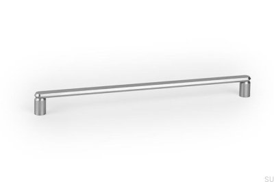 Fase 320 länglicher Möbelgriff, gebürstetes silbernes Aluminium